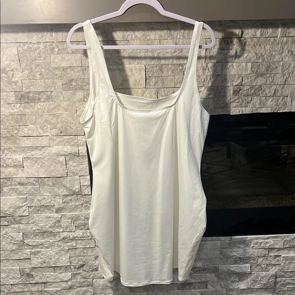 NWT SKIMS Off White Swim Tank Dress size 4 X